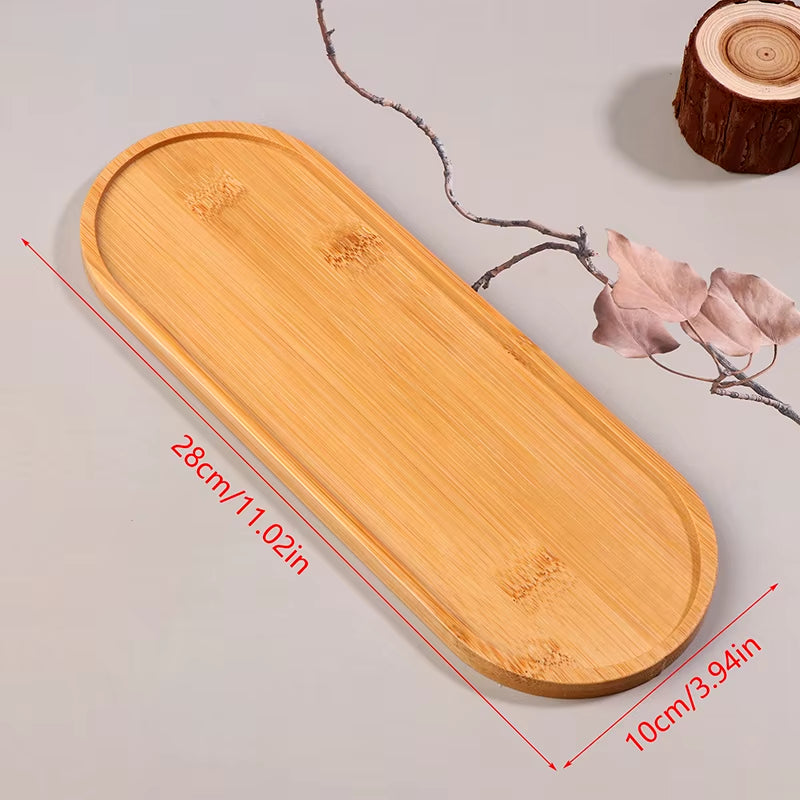 1PCS Tableware Solid Wood round Dessert Plate Japanese-Style Wooden Tray Snack Plate Dried Fruit Plate Wooden Plate