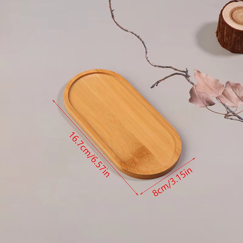 1PCS Tableware Solid Wood round Dessert Plate Japanese-Style Wooden Tray Snack Plate Dried Fruit Plate Wooden Plate