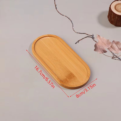 1PCS Tableware Solid Wood round Dessert Plate Japanese-Style Wooden Tray Snack Plate Dried Fruit Plate Wooden Plate