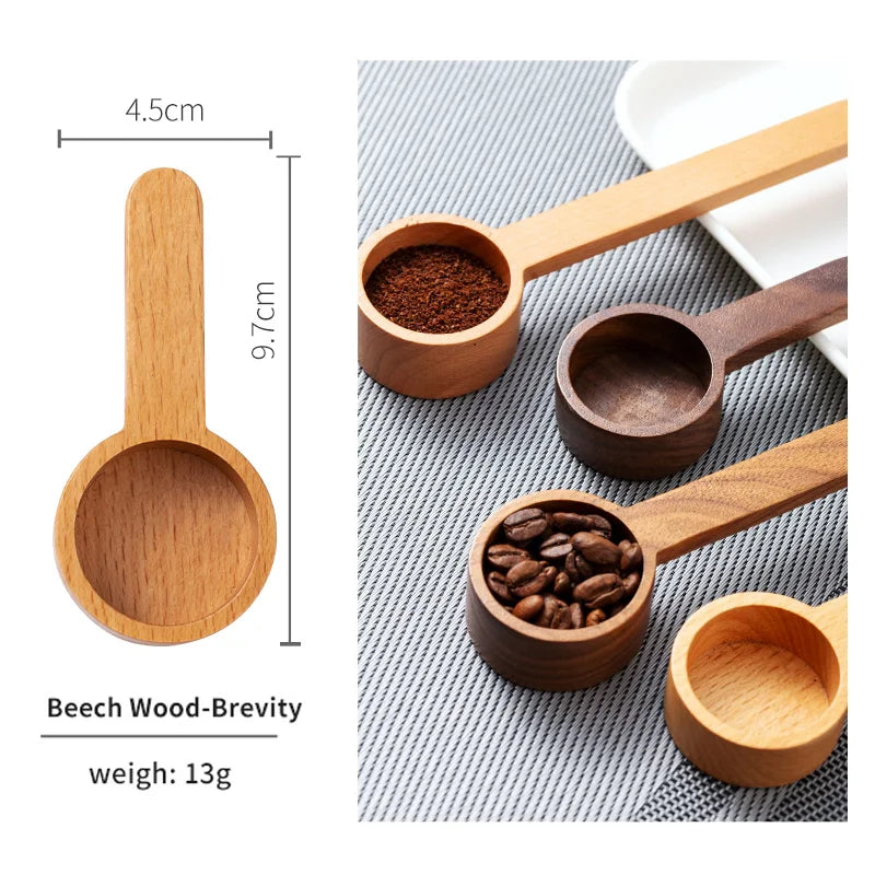 Black Walnut Wooden Dessert Spoon Tableware Coffee Honey Spoons Stir Coffee Scoop Sugar Spice Measure Spoon for Kitchen