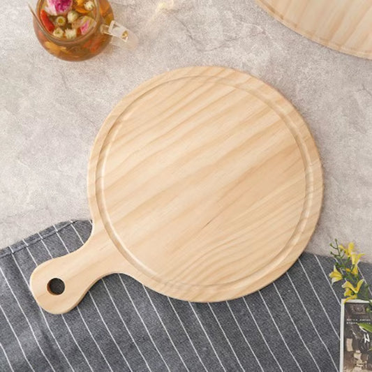 1 Pcs Wooden Pizza Paddle Cheese Serving Tray Plate Cutting Chopping Board round Wooden Pizza Board Pizza Stone Cutting Board