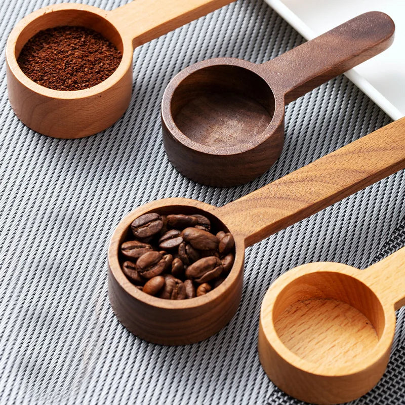 Black Walnut Wooden Dessert Spoon Tableware Coffee Honey Spoons Stir Coffee Scoop Sugar Spice Measure Spoon for Kitchen